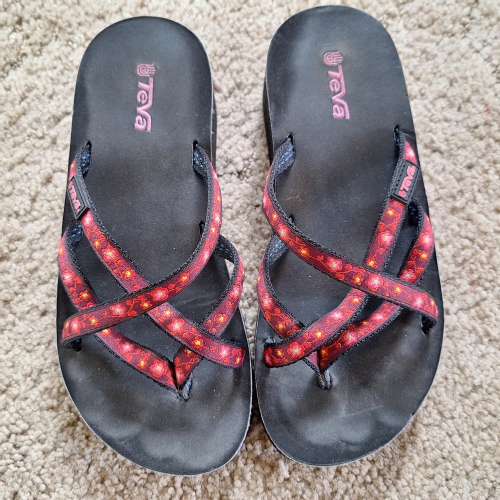 Teva Olawahu Sandals Cross Straps Flip Flop Thong Sandals READ No Size